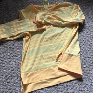 FLASH SALE- Lululemon yellow striped top- EUC